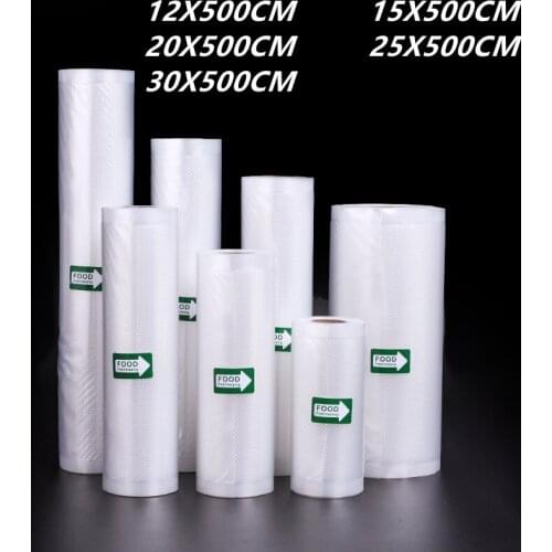 Kitchen Foodvacuum bags for food Vacuum Sealer Food Fresh Long Keeping 12+15+20+25+30cm*500cm Rolls/Lot bags for vacuum packer