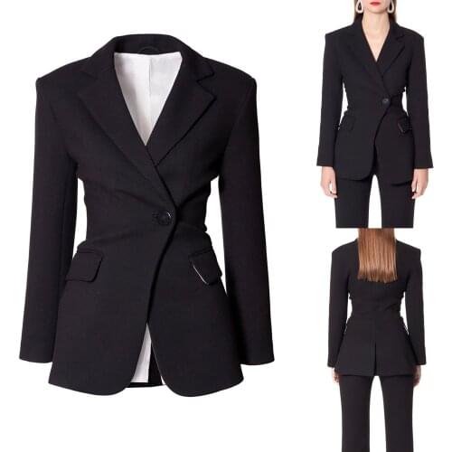 Latest Women Suits Fashion Elegant Slim Fit One Button Blazer Office Lady Casual Wedding Party 2 Pieces Jacket