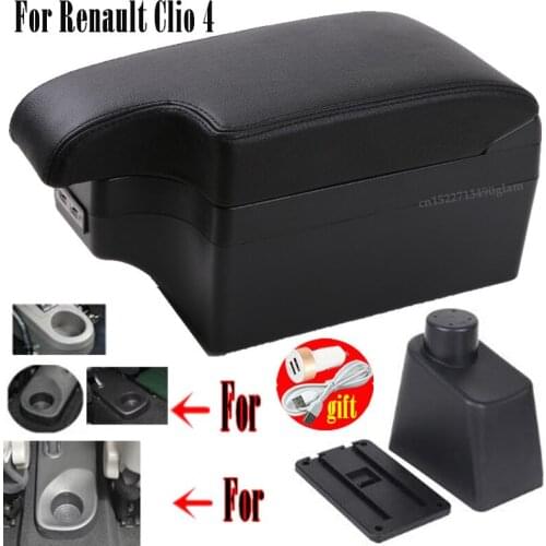 For Renault Clio 4 Captur Armrest For Renault Captur armrest box accessories Storage box with cup holder ashtray with USB 2015