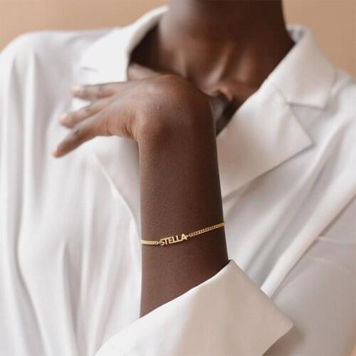 New Fashion Personality Trend Stainless Steel Customized Name Adjustable Bracelet Mens and Womens Jewelry Jewelry Gift