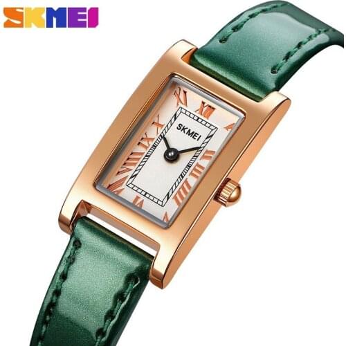 SKMEI New Rectangle Luxury Leather Watches For Women 1783 Casual Leather Quartz Wristwatch Beautiful Gifts For Ladies Relogio