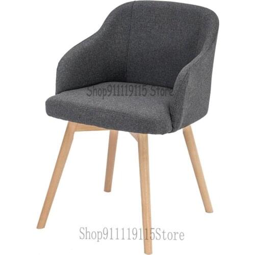 Nordic Cloth Art Negotiation Chair Leisure Solid Wood Coffee Restaurant Computer Stool Family Modern Simple Back Dining Chair