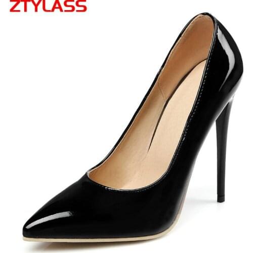 Women High Heels Fashion Thin High Heels Pumps Slip On Pointed Toe Wedding Party Lazy Shoes Ladies Size 34-43