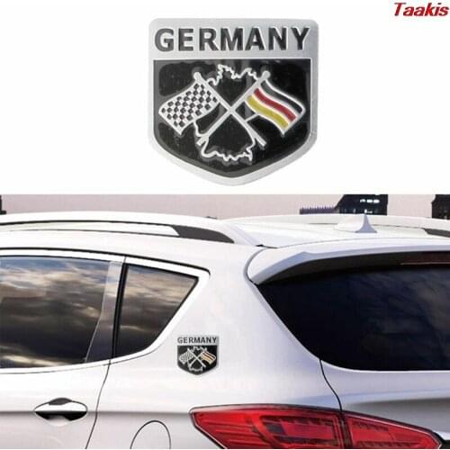 Window Body Decoration Germany German Flag Badge Emblem Sticker 1 Pcs Deutsch Car Sticker Aluminum Metal 3D Decal Grille Bumper