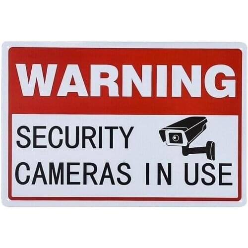 Vintage Metal Sign Warning Video Surveillance Security Cameras In Use
