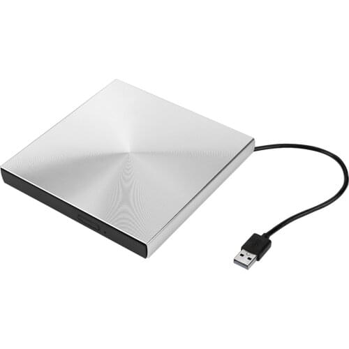 5Gbps Data Transmission External DVD Burner Multi-Level Protection Pop-Up USB 3.0/USB 2.0 DVD Drive (Sliver)