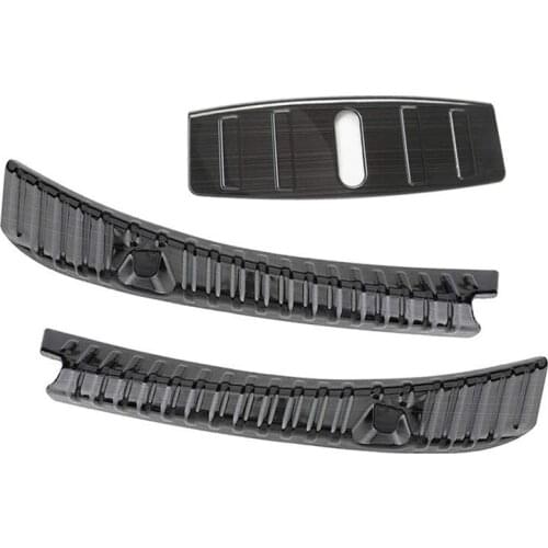 Rear Trunk Bumper Frunk Bumper Protector Guard Stainless Steel Black Titanium Alloy for Tesla Model 3(2Pcs)