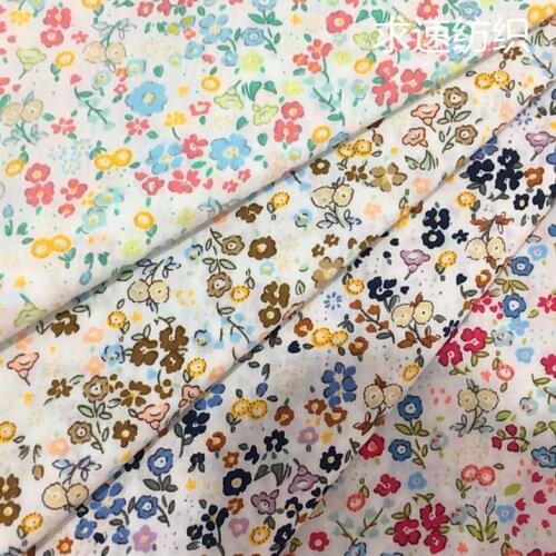 140x50cm Small Floral Cotton Plain Poplin Printed Sewing Fabric, Making Clothing Lining Material Shirt Tie Material Cloth