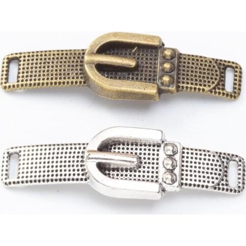 18 pieces of retro metal zinc alloy belt pendant DIY handmade jewelry necklace making 8351