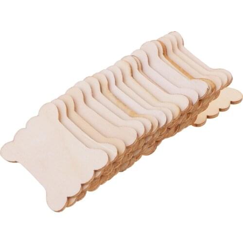 20pcs Packed Natural Wood Thread Bobbins Spool Bone Shaped for Storage Holder Cross Stitch Embroidery Floss Sewing Tools