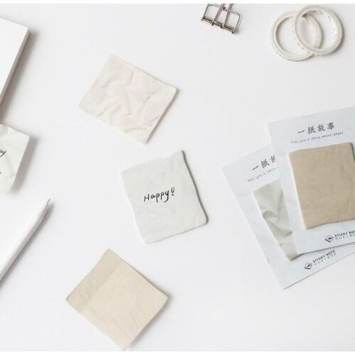 36pcs Wrinkle Paper Sticky Note Post Notes Diary Stickers Planner Stationery Office Accessories School Office Supplies H6835