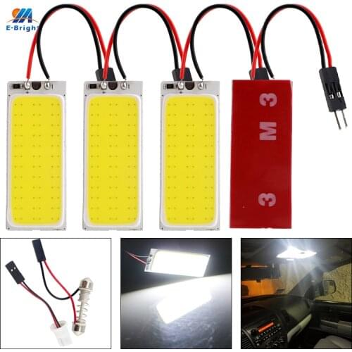 4PCS Car Interior Lights COB Panel Ceiling Lamps C5W Festoon T10 Socket White 36 SMD LED Map Light Vehicle 12V Dome Roof Lamps