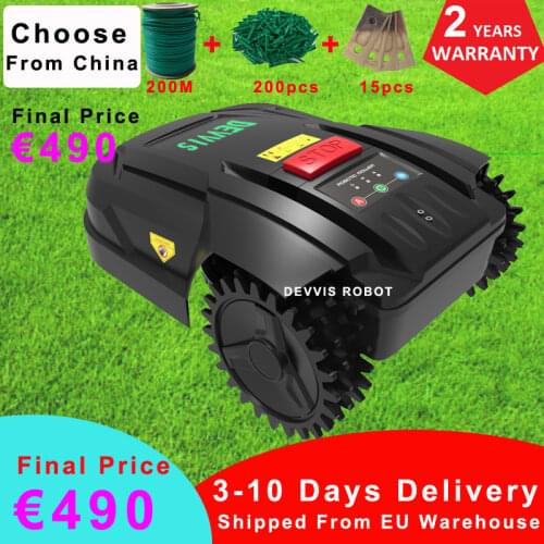 The 7th Cheapest Robot Lawn Grass Mower H750T With WiFi App Control, 4.4AH Li-ion Battery,200m wire,200pcs pegs,15pcs Blade