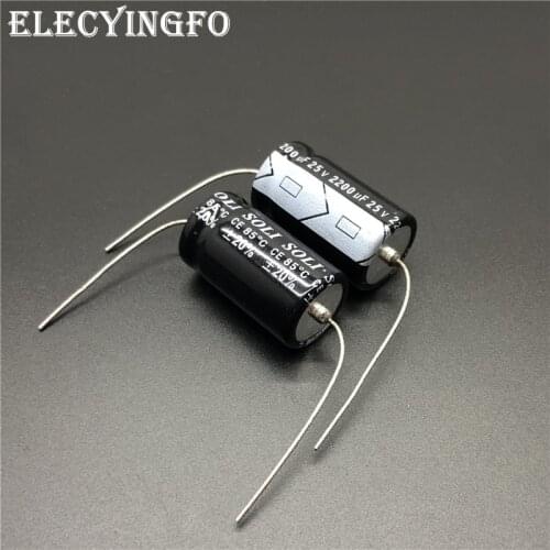 5Pcs/50Pcs 2200uF 25V2200UF SOLI 16x27mm 25V2200uF Axial Aluminum Electrolytic Capacitor