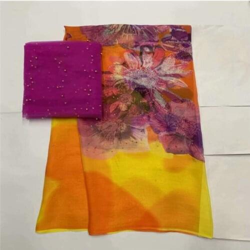 African soft silk fabric for garment neat embroidery on the material with swiss voile lace tissu! LXF673