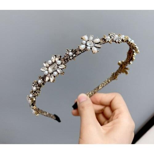 Women Girls Hair Accessories Crystal Flower Head Bands Women Jewelry Wedding Bridal Hair Accessories 2021 Fashion Headwear