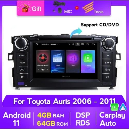 4G RAM PX5 Android 11 Car Multimedia Player radio 2 DIN autoradio CarPlay AUTO For Toyota Auris 2006 2007 2008 2009 2010 2011