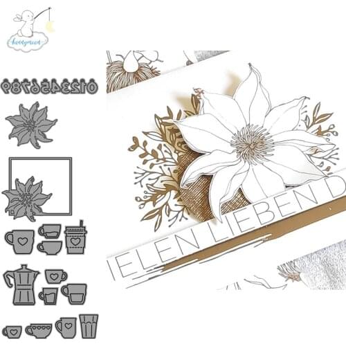 CH 2020 New Arrival Flower and Cups Stencil Metal Cutting Dies For Scrapbooking Practice Hands-on DIY Album Card Handmade Tools