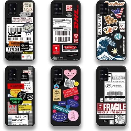 Stamp Label Barcode DHL Express Phone Case For Samsung Galaxy A21S A01 A11 A31 A81 A10 A20E A30 A40 A50 A70 A80 A71 A51