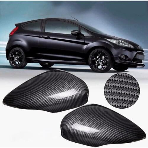 2 PCS Carbon Fibre Wing Door Rearview Mirror Cover for Ford for Fiesta MK7 2008 2009 2010 2011 2012 2013 2014 2015 2016 2017