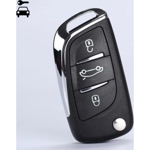 For Peugeot 307 308 408 107 207 307S 308 407 CE0536 Remote Key Case with Logo Car Modified Flip Folding Key Shell FOB 3 Buttons