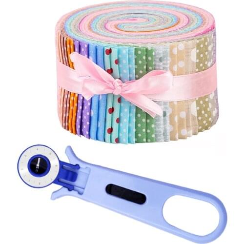 Dailylike Roll Up Cotton Fabric Quilting Strips Jelly Rolls Cotton Craft Fabric Bundle Professional 28mm Rotary Fabric Cutter