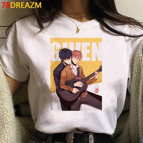Given T Shirt Women Anime Sleeve Yaoi Bl Given Given Yaoi Japanese Manga T-shirt Cartoon Graphic Tees Summer Tops Tshirt Female