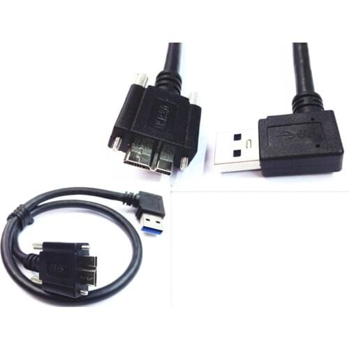 USB3.0 a cable de datos MICRO USB3.0 con panel de bloqueo de tornillo USB3.0A derecho publico a micro
