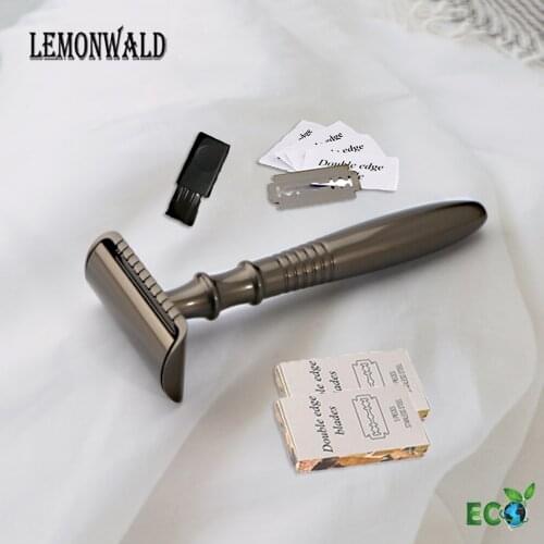 LEMONWALD Quality Men Razor Double Edge Safety Razor Wet Shaving Kit for Men Women with Platinum Blade