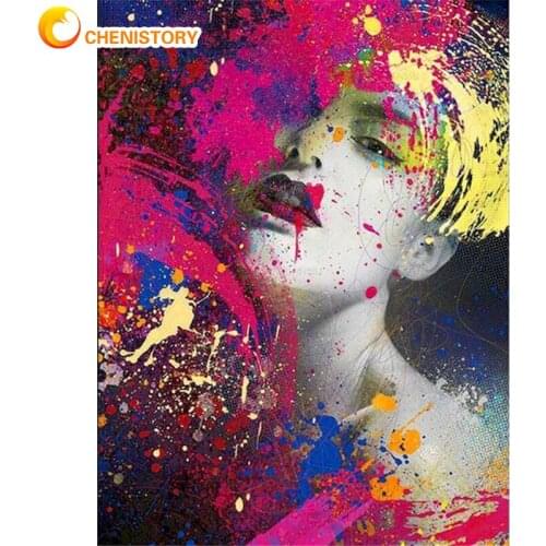 CHENISTORY Oil Painting By Number Colorful Girls Hand Painted Paintings Gift Diy Pictures By Numbers Art Drawing On Canvas Decor