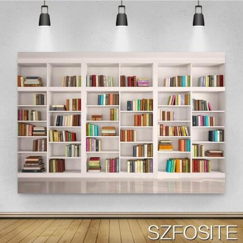 Beautiful Simple Style Bookcase Picture Anchor Show Background White Bookshelf Backdrop Photography Studio Photo Wall Decoration