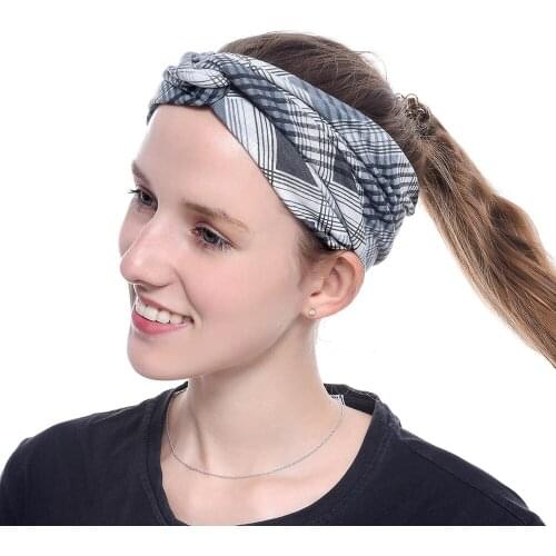 New Sports Yoga Running Outdoor Women Head Bands Hair Bands HeadWear Europe Lattice Leaf Cross Motion Womens Elastic Hair Bands