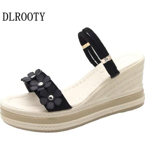 Women Sandals New Summer Fashion Slippers Flip Flops Gladiator Wedges Shoes Slides Platform Peep Toe Solid Lady Casual