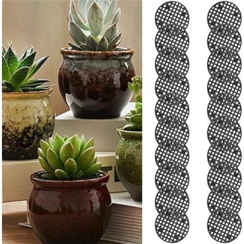 50Pcs Flower Pot Hole Mesh Pad 7.5cm Diameter Round Bonsai Pot Bottom Grid Mat Mesh Drainage Netting Hole Screen