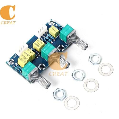 XH-M802 Passive Tone Board Amplifier Preamp Power Module Adjustable Low High Bass Volume Control HIFI Fever Grade Front Panel