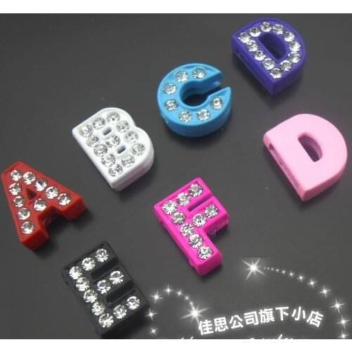 Party Favors Full Rhinestone Slide letters Charm DIY Accessories fit pet collar