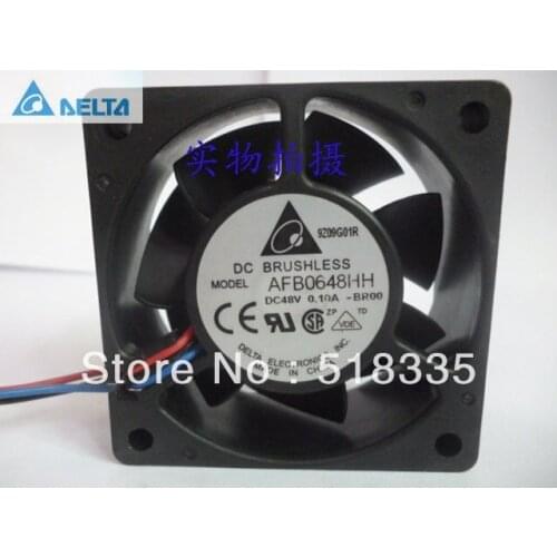 For delta AFB0648HH 6CM 60MM 60*60*25MM 6025 48V 0.10A 3P speed Server Inverter Cooling fan