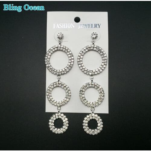 Rhinestone Tassel Crystal Drop Dangle Earrings Chandelier Statement Earrings Women earrings
