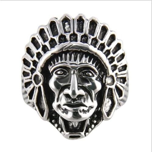 Top Quality Indian Rings for Men Antique Silver Color Alloy Bohemian Punk Vintage Skull Rings Men Aneis Jewelry