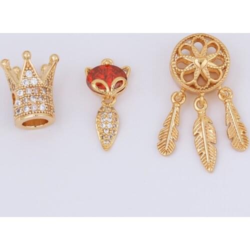 WHSOK 20Pcs Jewelry Accessories/CZ Charms/DIY/Hand Made/Genuine Gold Plating/Pendant/Earring Part/Jewelry Findings Components