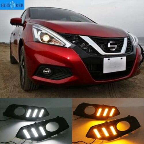 1 Pair For Nissan Tiida 2016-2019 of 12V Car Auto LED Daytime Running Light Lamp DRL Fog Lamp