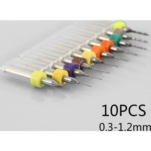 10pcs 0.3-1.2mm PCB Mini Drill Bit Carbide Micro Drill Bit PCB Printed Circuit Board Drill Bit Set PCB Engraving Drill Bit