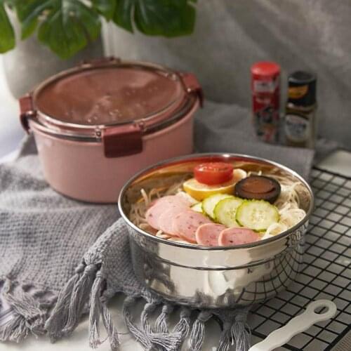 1000ml Round Stainless Steel Bento Lunch Box Leakproof Food Container with Lid