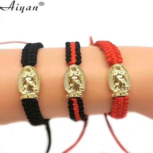 12Pcs Religion Alloy Virgin Mary Two Plating Can Choose Handmade Bracelets Are Given To Men Or Women As Gifts And Prayer