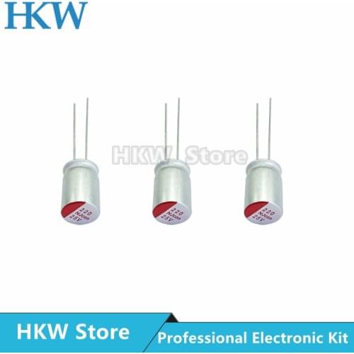20pcs NEW DIP 220uF 25V 6x9mm Super Low ESR 25V220uF For Motherboard VGA Solid Aluminum Capacitor 220UF25V 6*9mm High Quality