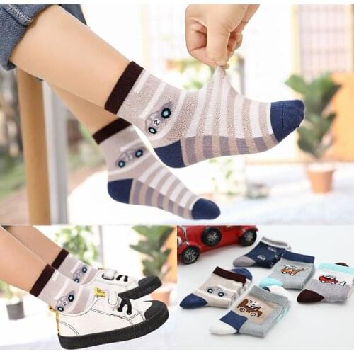 2020 New Spring Summer Children Socks Mesh breathable Car Style Cotton Boys Socks Kids Socks 5 pairs/lot 3 -15 Years