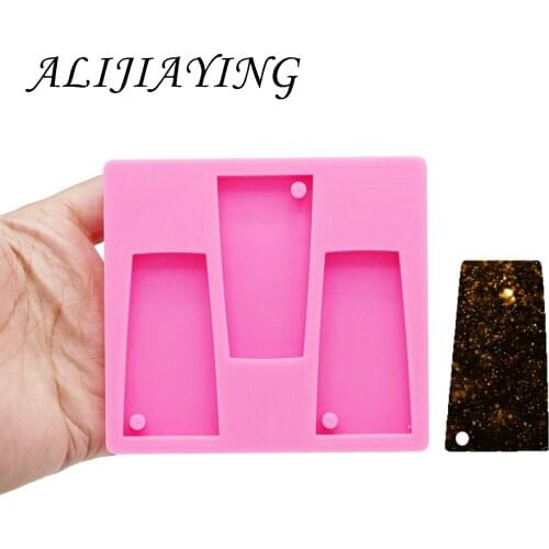 3 Holes Water glass cup shape silicone tumbler mold for keychain resin Craft DIY epoxy jewelry DY0077