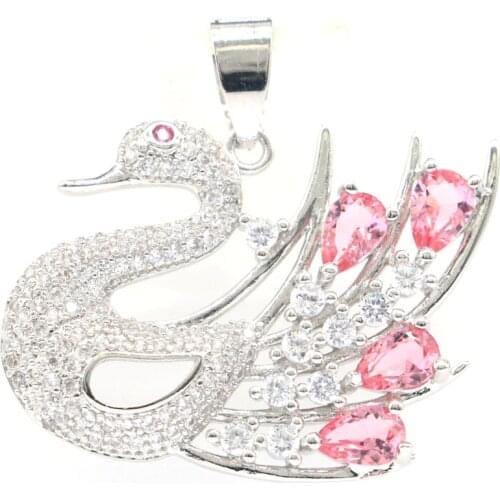 48x36mm 2020 New Arrival Rooster Created White Bright Cubic Zircon Gift For Ladies Wedding Silver Pendant