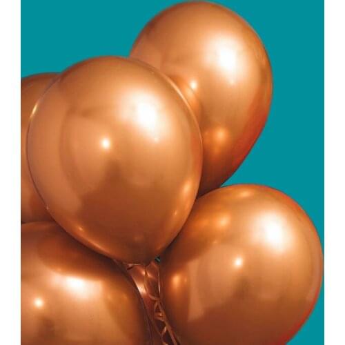 5pcs Chrome Copper Balloons 10/12inch Copper Latex Balloons Chrome Birthday Party Bridal Shower Wedding Fall Baby Shower Decor