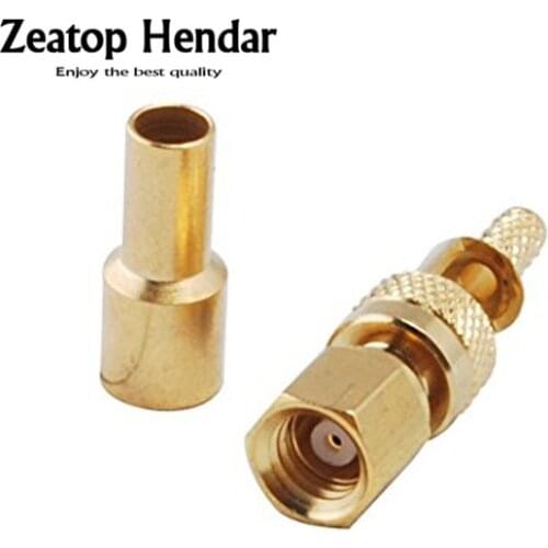 50Pcs Brass RF Connector SMC Plug with Female Basket in Solder for RG174 RG179 RG316 RG188 Cable adapter